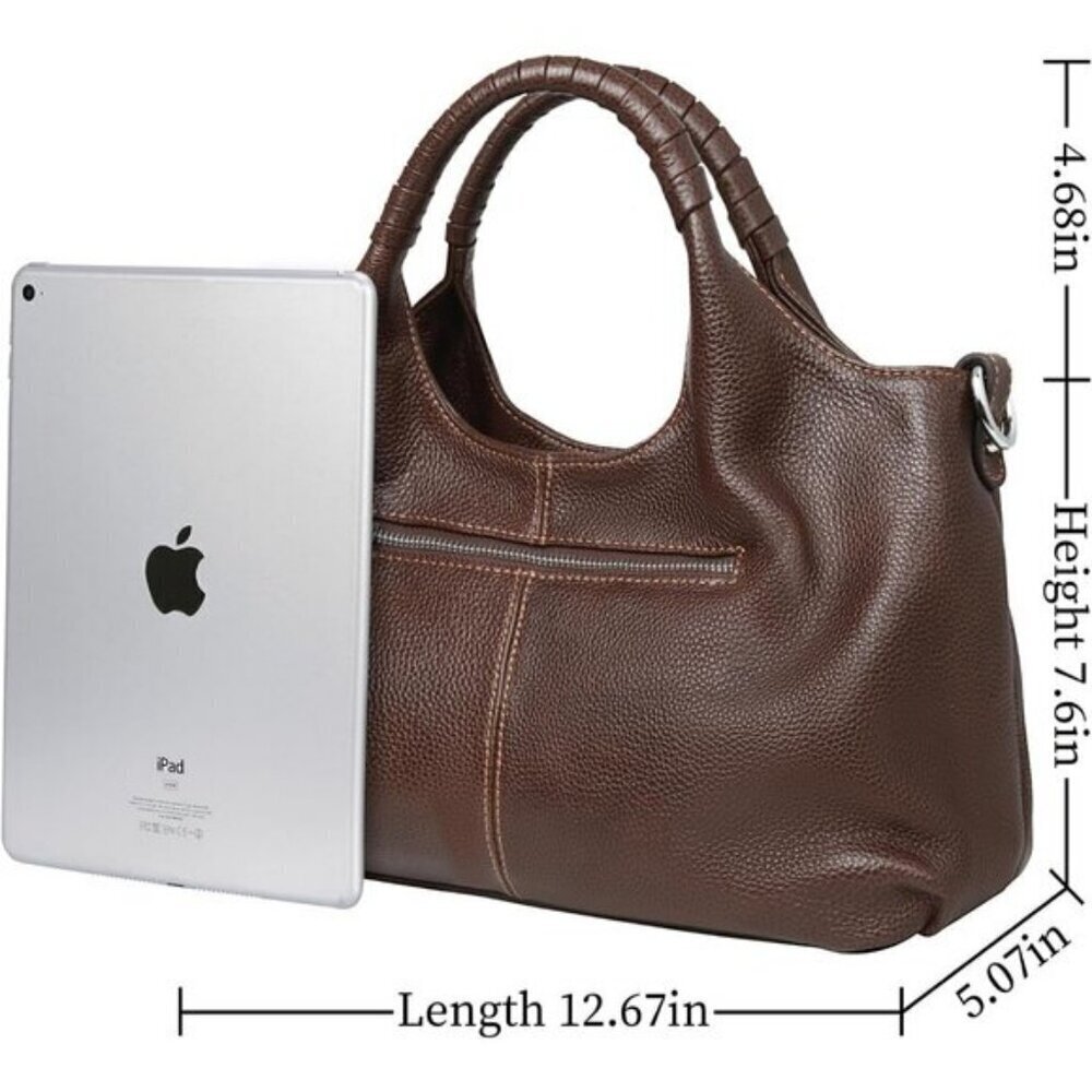 🆕Women Coffee Genuine Leather Shoulder Bags Purses Satchel Designer Handbags - Picture 6 of 8